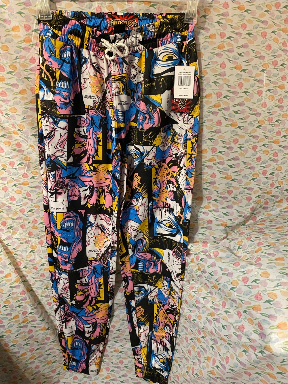 Colorful Comic Print Jogger Pants
